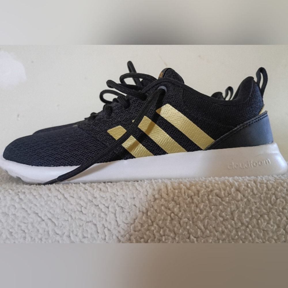 Sold- Adidas Black and Gold Athletic Shoes